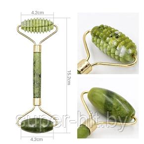 Ролик для массажа Гуаша рельефный нефритовый, фото 2