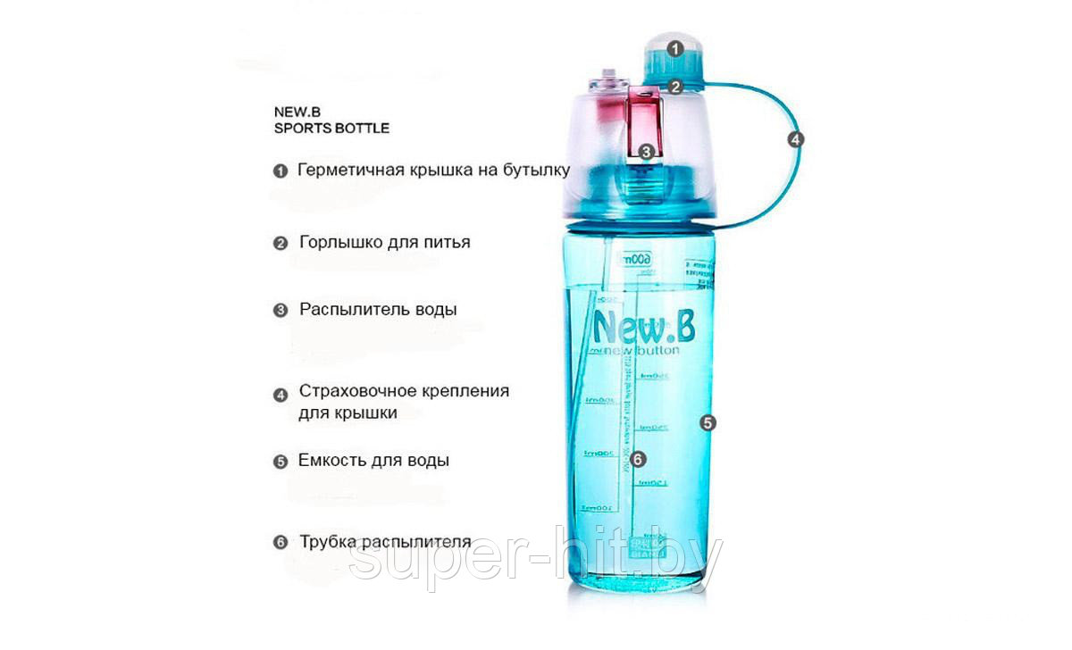 Питьевая пластиковая бутылка New Button - фото 4 - id-p93050617