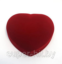 Бархатная красная коробочка в форме сердца 15*15 см, фото 3