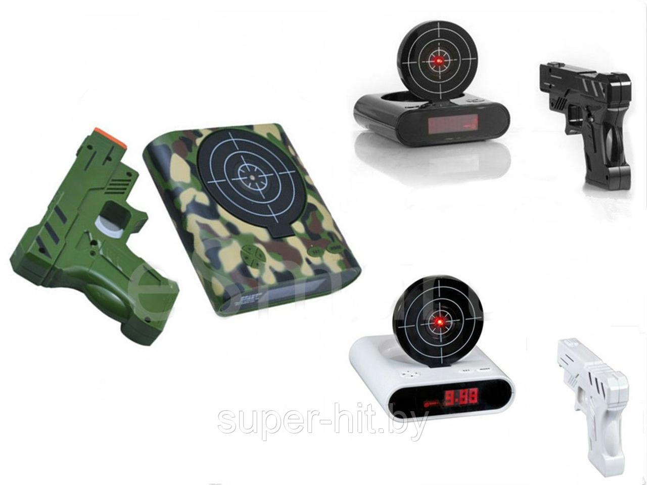 Будильник-мишень Gun Alarm Clock (цвет - черный) - фото 4 - id-p170605770