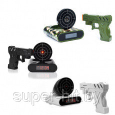 Будильник-мишень Gun Alarm Clock (цвет - черный) - фото 7 - id-p170605770