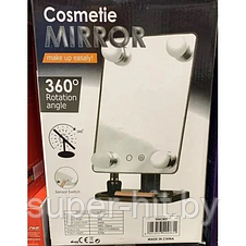 Зеркало с подсветкой Cosmetic Mirror make up easily 360 градусов сенсорное управление, фото 2