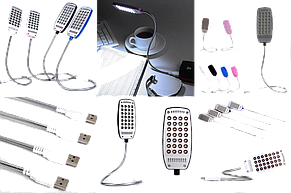 Лампа светодиодная модель GL-USB 28LED с разъемом USB 5В и изменяемым наклоном, 28 светодиодов., фото 2