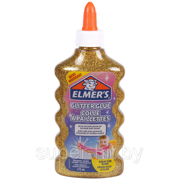 Клей канцелярский с блестками Elmers "Glitter Glue" 177 мл, для слаймов - фото 5 - id-p170605817