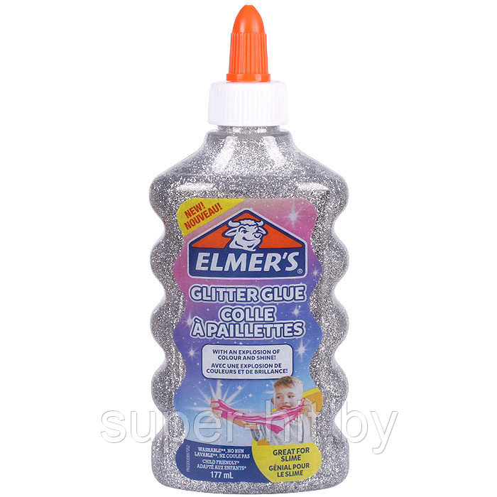 Клей канцелярский с блестками Elmers "Glitter Glue" 177 мл, для слаймов - фото 7 - id-p170605817