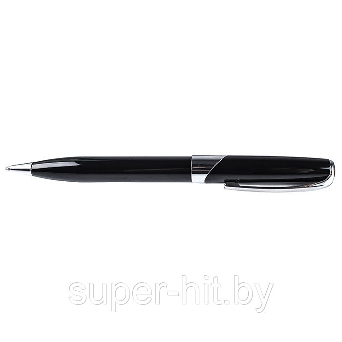 Ручка подарочная "Darvish" корпус с серебристой отделкой в футляре Черный