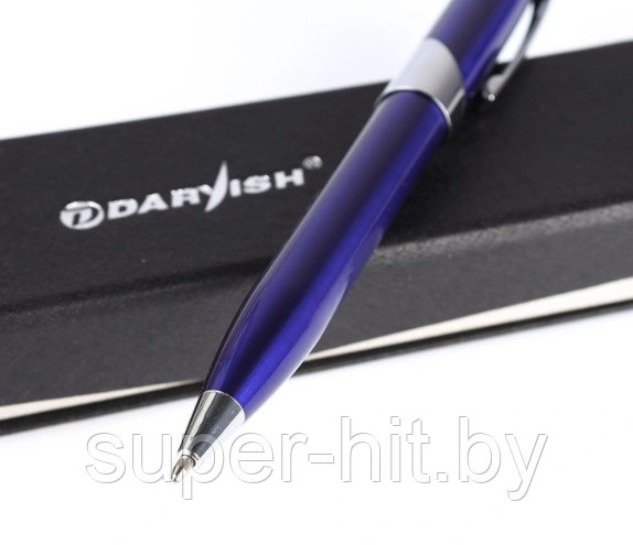 Ручка подарочная "Darvish" корпус с серебристой отделкой в футляре Синий - фото 3 - id-p170605850
