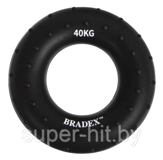 Кистевой эспандер 40 кг, круглый с протектором, черный - фото 1 - id-p170605243