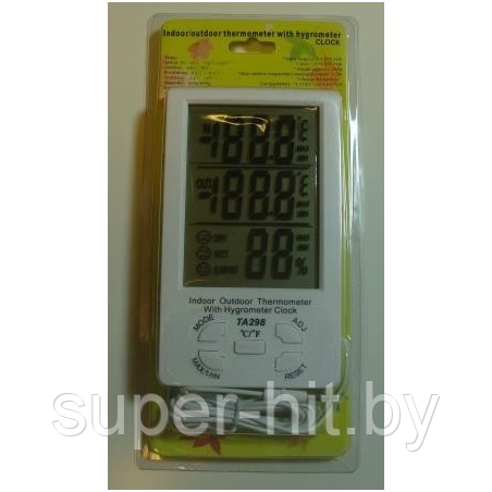 Метеостанция термометр гигрометр часы с выносным датчиком TA298 - фото 2 - id-p170604385