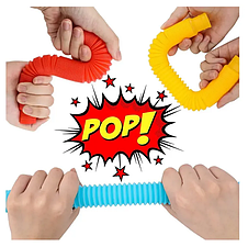 Игрушка - антистресс Pop Tubes "Поп Трубка" 20 см х 2,5 см фосфорная, фото 3
