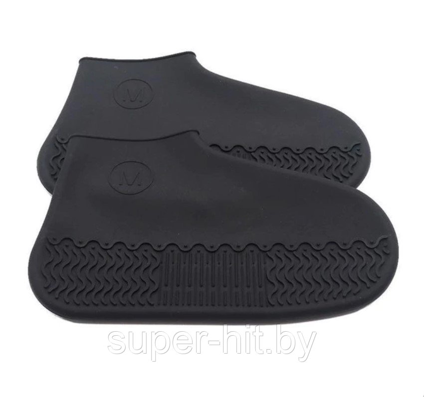 Силиконовые защитные чехлы-бахилы для обуви (СВЕРХПРОЧНЫЕ ) S (30-34р), Черный - фото 3 - id-p170603794