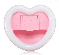Зеркало «Сердце» + Подставка для телефона + подсветка для селфи + 3 в 1 Розовый