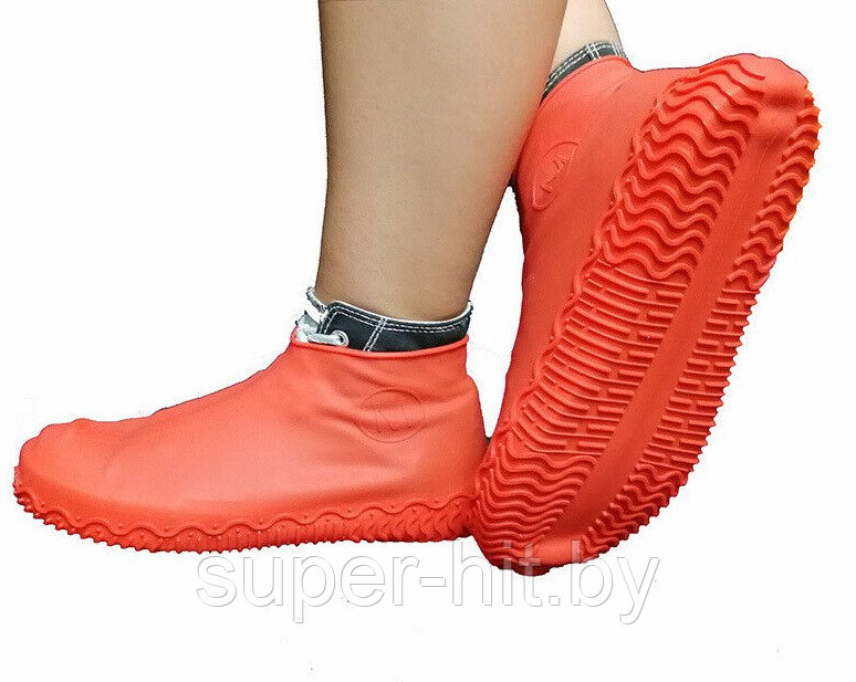 Силиконовые защитные чехлы-бахилы для обуви (СВЕРХПРОЧНЫЕ ) M(35-41р), Красный - фото 1 - id-p170603801