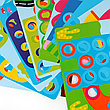 Детская мозаика "Кнопочки" 46 кнопочек 12 картонных листов с картинками, фото 2