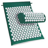 Массажный акупунктурный коврик + валик (набор) + чехол Темно-зеленый