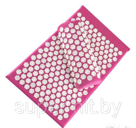 Массажный акупунктурный коврик + валик (набор) + чехол Розовый - фото 1 - id-p170605428