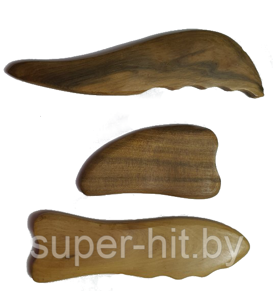 Массажный скребок из натурального сандалового дерева в ассортименте (Гуаша) (в ассортименте 3 формы)