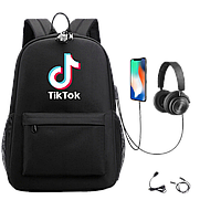 Рюкзак с зарядным кабелем и кабелем для наушников Tik Tok