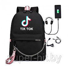Рюкзак с зарядным кабелем и кабелем для наушников Tik Tok, фото 2