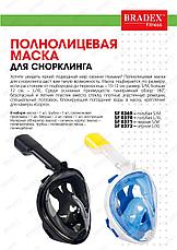 Маска для плавания и снорклинга с креплением для экшн-камеры L/XL (голубой), фото 2