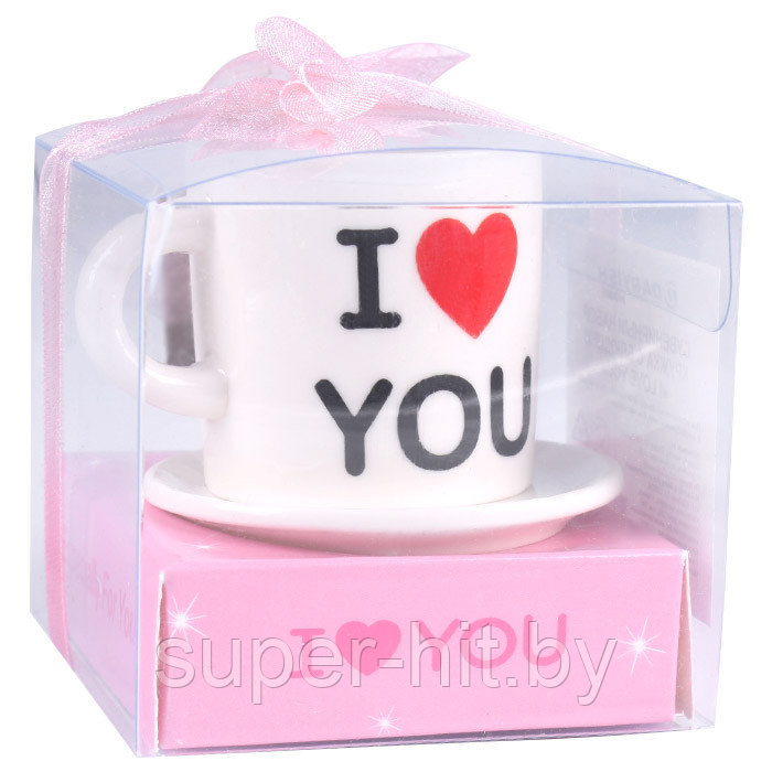 Сувенирный набор кружка с блюдцем "I love you" - фото 1 - id-p170606736