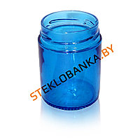 Стеклянная банка 250 мл 0,250 ТВИСТ (66) Deep Ровная синяя (стеклобанка)