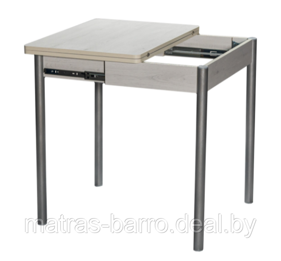 Обеденная группа: стол Компакт (ДСП дуб Самерсет) с табуретами (экокожа Бенгал серый) - фото 2 - id-p154414279