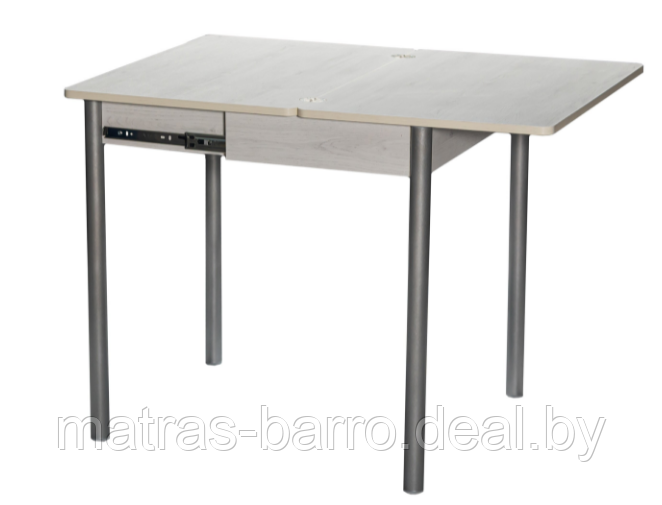 Обеденная группа: стол Компакт (ДСП дуб Самерсет) с табуретами (экокожа Бенгал серый) - фото 3 - id-p154414279