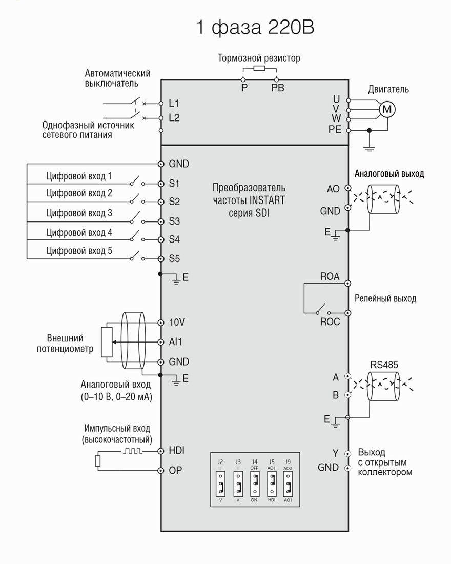 SDI-G0.4-2B INSTART Преобразователь частоты 0,4 кВт 1,8А 220В - фото 2 - id-p169360490