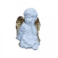 Статуэтка ангел малый с розой бел-зол 19см Арт. КЛ-13091