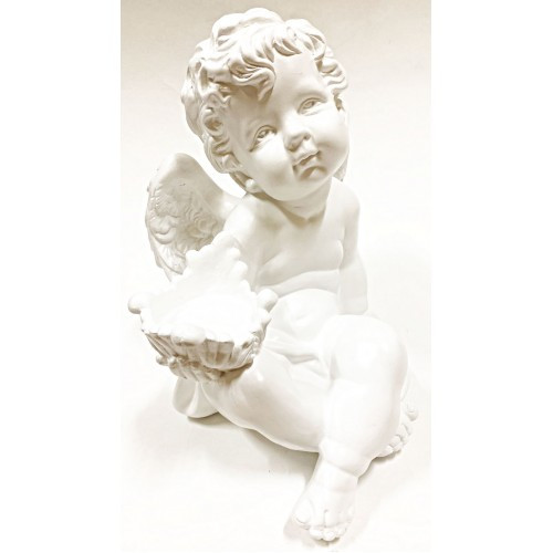 Статуэтка ангел с чашей сидит большой белый 30см арт. кл-1199 - фото 1 - id-p170629045