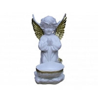 Статуэтка ангел с чашей бел-зол, 34 см. арт. кл-1166