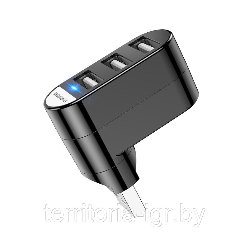 Адаптер DH3 Type-C на 3 USB черный Borofone - фото 3 - id-p170629897
