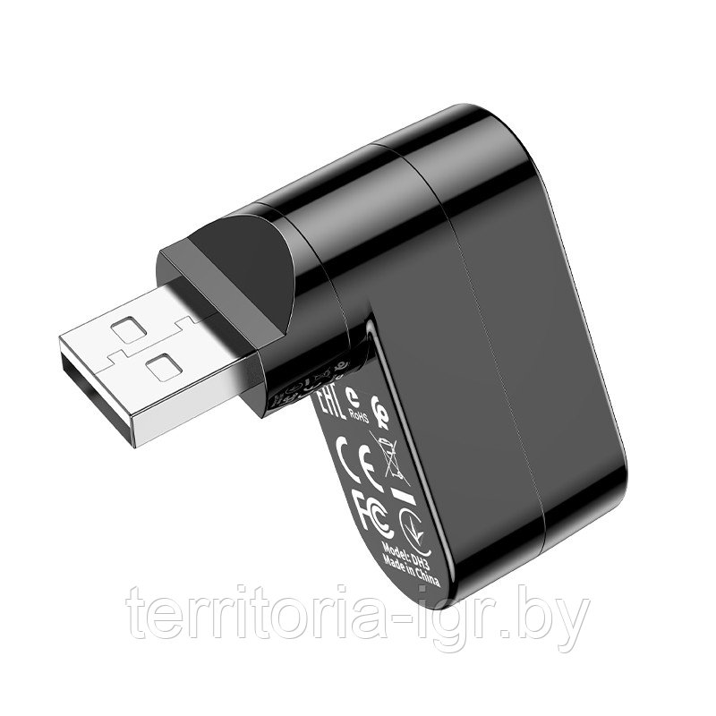 Адаптер DH3 Type-C на 3 USB черный Borofone - фото 6 - id-p170629897