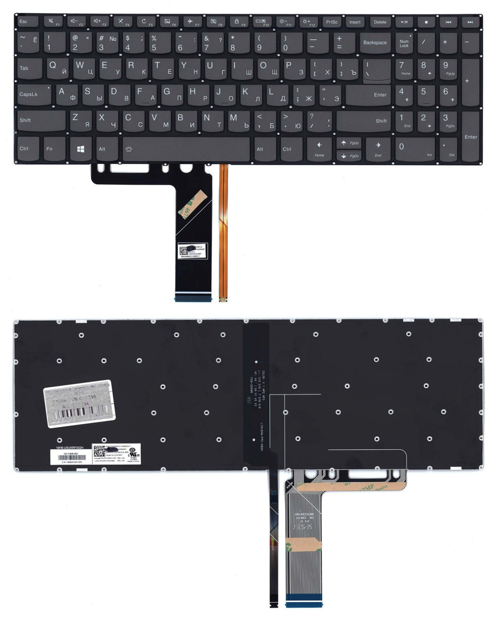 Клавиатура Lenovo IdeaPad 3-15IIL05, 3-15ADA05, черная, с подсветкой, RU, без кнопки включения