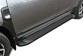 Пороги алюминиевые "Optima Black" 1700 черные Renault Duster (2021)