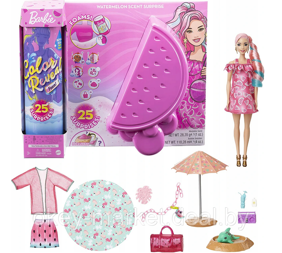 Игровой набор кукла Barbie Арбуз в непрозрачной упаковке (Сюрприз) GTN19 - фото 3 - id-p170648621