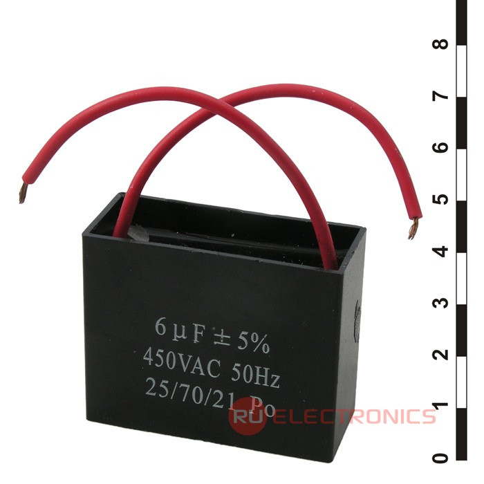 Пусковой конденсатор SAIFU CBB61, 6 мкФ, 450 В - фото 1 - id-p170648650