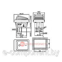 Клавишный переключатель RUICHI SB089, IP65, OFF-ON, 22x30 мм, фото 2