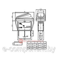 Клавишный переключатель RUICHI SB068, IP65, ON-OFF, 10.5x28.5 мм, фото 2