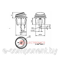 Клавишный переключатель RUICHI SB039, IP65, ON-OFF, диаметр 20.2 мм, фото 2