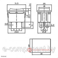 Клавишный переключатель RUICHI RS-223-4C, ON-OFF-ON, фото 2