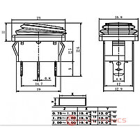 Клавишный переключатель RUICHI SB008-12V, IP65, ON-OFF, 13x19.2 мм, фото 2