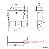 Клавишный переключатель RUICHI RS-103-16C, ON-OFF-ON, фото 2