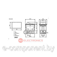 Клавишный переключатель RUICHI IRS-202-8C,ON-ON, красный, фото 2