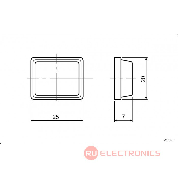 Клавишный переключатель RUICHI WPC-07, 21x15 мм - фото 2 - id-p170648727