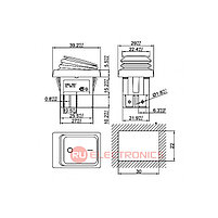 Клавишный переключатель RUICHI SB092, IP65, ON-OFF, 22x30 мм, фото 2