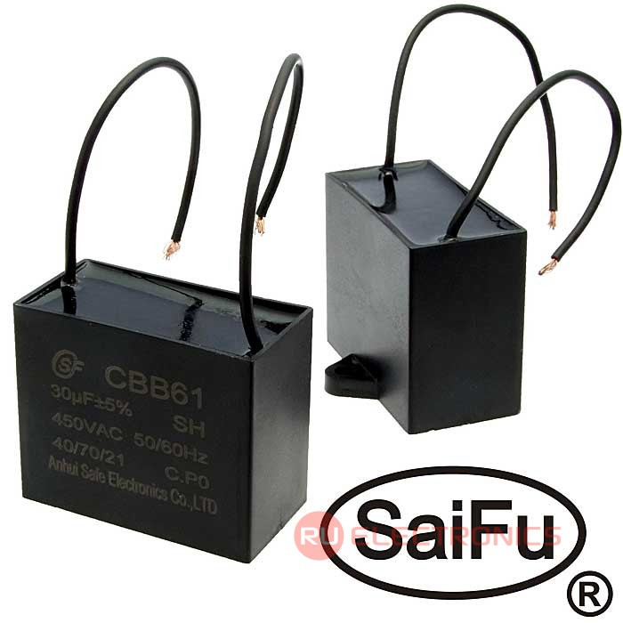 Пусковой конденсатор SAIFU CBB61, 30 мкФ, 450 В - фото 1 - id-p170648790