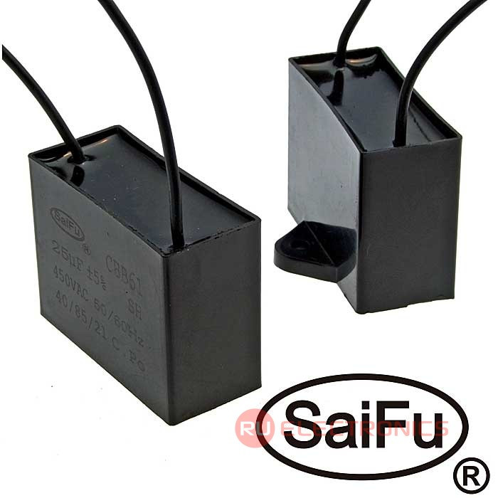 Пусковой конденсатор SAIFU CBB61, 25 мкФ, 450 В - фото 1 - id-p170648793