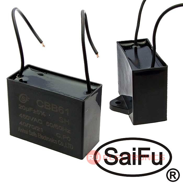 Пусковой конденсатор SAIFU CBB61, 20 мкФ, 450 В